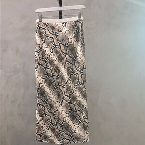 Snake Print Midi Skirt